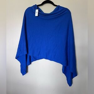 Talbots Cobalt Blue Draped Poncho Sweater